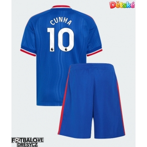 Manchester United Matheus Cunha #10 Dětské Venkovní dres komplet 2026-27 Krátký Rukáv (+ trenýrky)